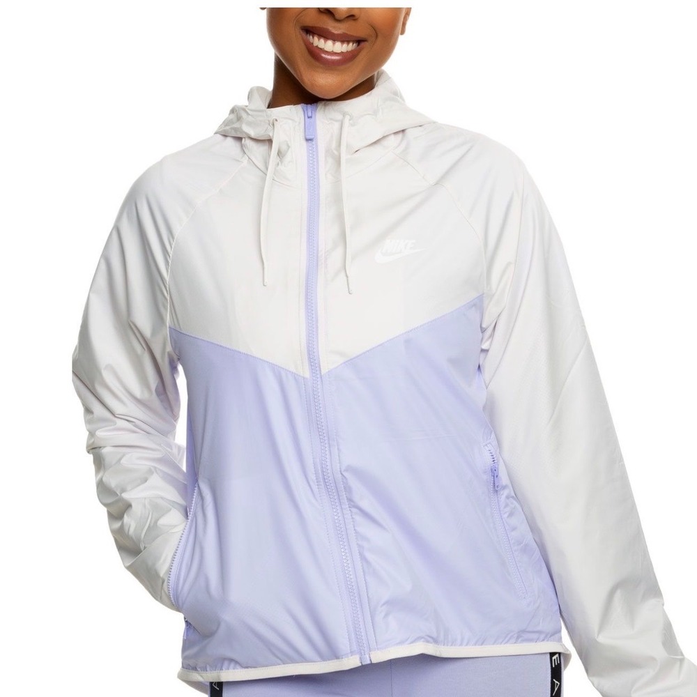 Nike Windrunner Hooded‎ Jacket Womens Medium Pastel Lilac Mesh Lined Athleisure